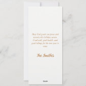 世界への喜びレトロエンジェル出生クリスマス シーズンカード (裏面)