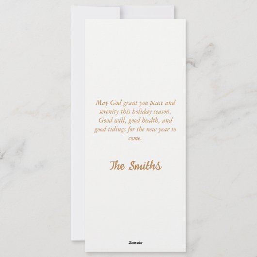 世界への喜びレトロエンジェル出生クリスマス シーズンカード (裏面)