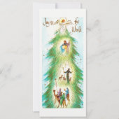 世界への喜びレトロエンジェル出生クリスマス シーズンカード (正面)