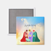 世界への喜び三賢人イラストレーション マグネット (正面/裏面)