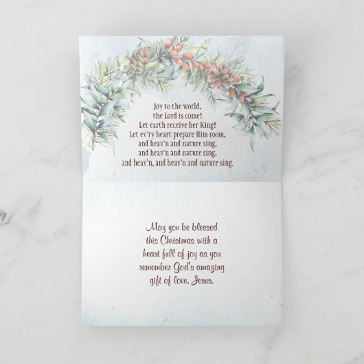世界への喜び主が持っている来聖降誕祭 カード (内部)