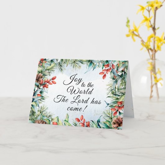 世界への喜び主が持っている来聖降誕祭 カード (黄色い花)