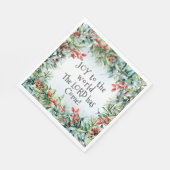 世界への喜び主が持っている来聖降誕祭 スタンダードランチョンナプキン (角)