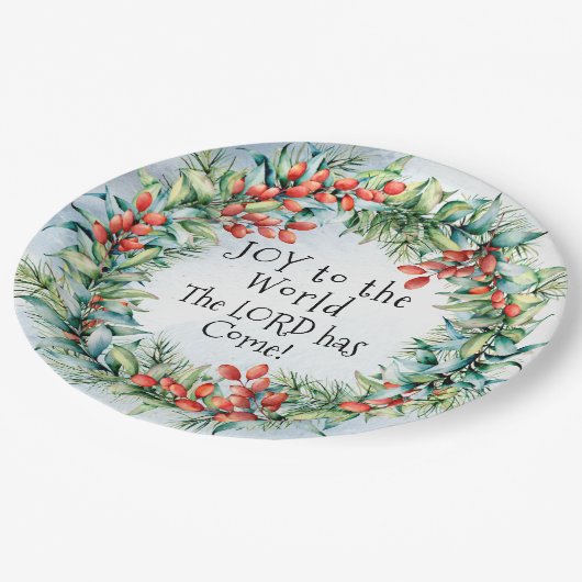 世界への喜び主が持っている来聖降誕祭 ペーパープレート (アングル)