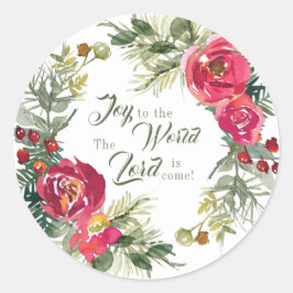 世界への喜び主はクリスマス来である ラウンドシール