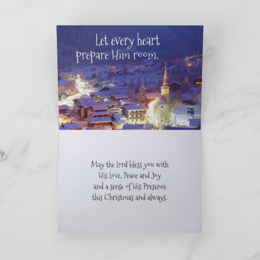 世界への喜び主は来クリスマスキャロル シーズンカード (内部)