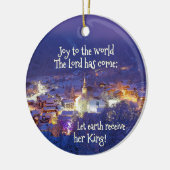 世界への喜び主は来パーソナライズされた、 セラミックオーナメント (左)
