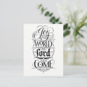 世界への喜び主クリスマス来のレタリング シーズンポストカード (スタンド正面)