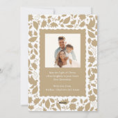 世界への喜び宗教的なフローラクリスマスフォト シーズンカード (裏面)