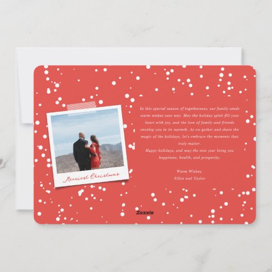 世界への喜び宗教的エレガントなクリスマスの写真 シーズンカード (裏面)