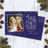 世界への喜び手書き写真クリスマスカード シーズンカード