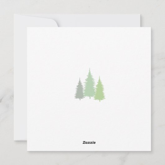 世界への喜び松クリスマスツリー3写真 シーズンカード (裏面)