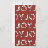 世界への喜び1フォトレッドクリスマスカーモダンド シーズンカード (裏面)