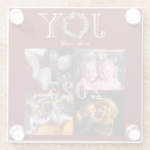 世界への喜び4年赤パーソナライズされた色 ガラスコースター (裏面)