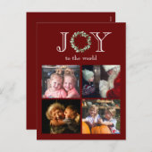 世界への喜び4枚の写真バジェットパーソナライズされた計画 シーズンポストカード (正面/裏面)