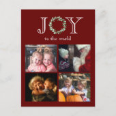 世界への喜び4枚の写真バジェットパーソナライズされた計画 シーズンポストカード (正面)