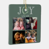世界への喜び4枚の写真パーソナライズされた セラミックオーナメント (右)