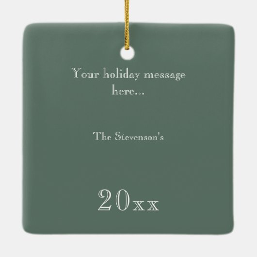 世界への喜び4枚の写真パーソナライズされた セラミックオーナメント (裏面)