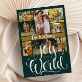 世界への喜び8フォトフォレストグリーンクリスマス シーズンカード