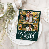 世界への喜び8フォトフォレストグリーンクリスマス シーズンカード