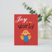 世界への喜び。お子様の指紋認証アートの追加 シーズンポストカード (スタンド正面)