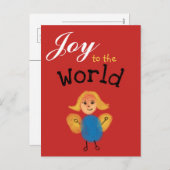 世界への喜び。お子様の指紋認証アートの追加 シーズンポストカード (正面/裏面)