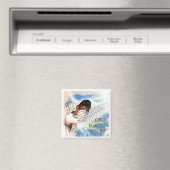 世界への喜び。アフリカ系アメリカ人エンジェルクリスマス マグネット (インサイチュ (食洗機))