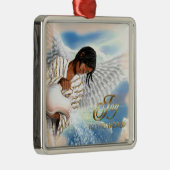 世界への喜び。アフリカ系アメリカ人エンジェル メタルオーナメント (右)