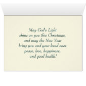 世界への喜び。クリスマスグリーティングカード (内部横(下))