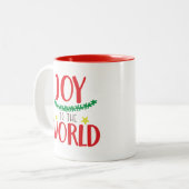 世界への喜び、クリスマス装飾キャンディマグ ツートーンマグカップ (正面左)