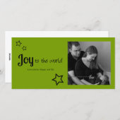 世界への喜び – シンプルなホリデーモダンクリスマス シーズンカード (正面/裏面)