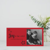 世界への喜び – シンプルなホリデーモダンクリスマス シーズンカード (スタンド正面)
