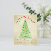 世界への喜び!シンプルの水の色クリスマスツリー シーズンカード (スタンド正面)