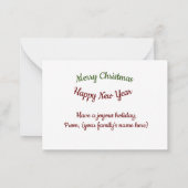 世界への喜び ノートカード (裏面)