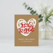 世界への喜び |ハッピーホリデー ポストカード (スタンド正面)