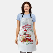 世界への喜び – フランス愛 エプロン (着用した状態)