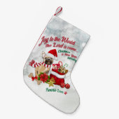 世界への喜び – フランス愛 スモールクリスマスストッキング (正面 (吊り時))