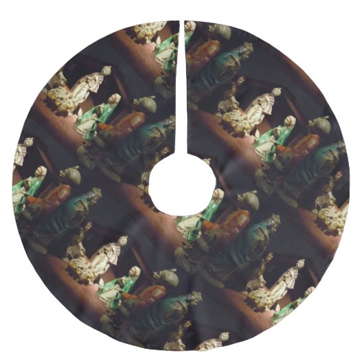 世界への喜び ブラッシュドポリエステルツリースカート (正面)