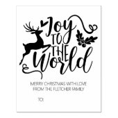 世界への喜び、メリークリスマスファミリー大 ラバースタンプ (インプリント)