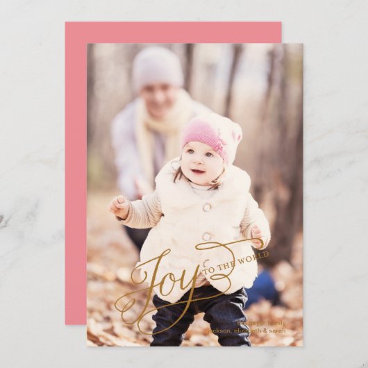 世界への喜び-休日の写真カード シーズンカード (正面/裏面)