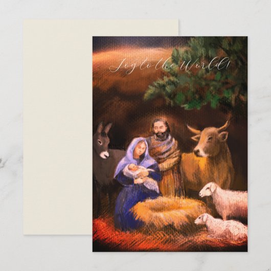 世界への喜び、出生シーン、クリスマスカード (正面/裏面)