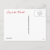 世界への喜び – 喜びの天使 – 赤 シーズンポストカード (裏面)