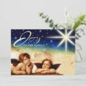 世界への喜び。宗教的なクリスマスカード シーズンカード (スタンド正面)