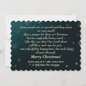 世界への喜び。宗教的なクリスマスカード シーズンカード (裏面)