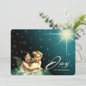 世界への喜び。宗教的なクリスマスカード シーズンカード (スタンド正面)