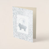 世界への喜び。高級ホイル実在スクリスマスカード 箔カード (正面)