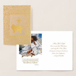 世界への喜び。高級ホイル実在スクリスマスカード 箔カード