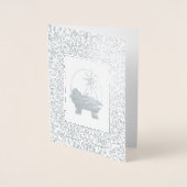 世界への喜び。高級ホイル実在スクリスマスカード 箔カード (正面)