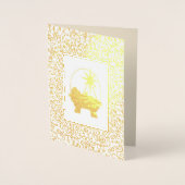 世界への喜び。高級ホイル実在スクリスマスカード 箔カード (正面)