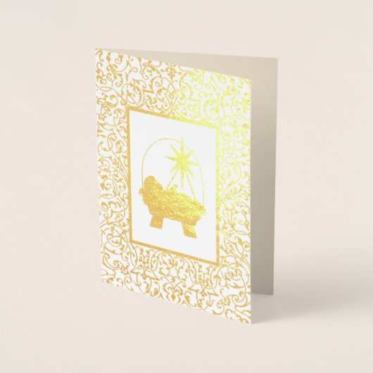 世界への喜び。高級ホイル実在スクリスマスカード 箔カード (正面)